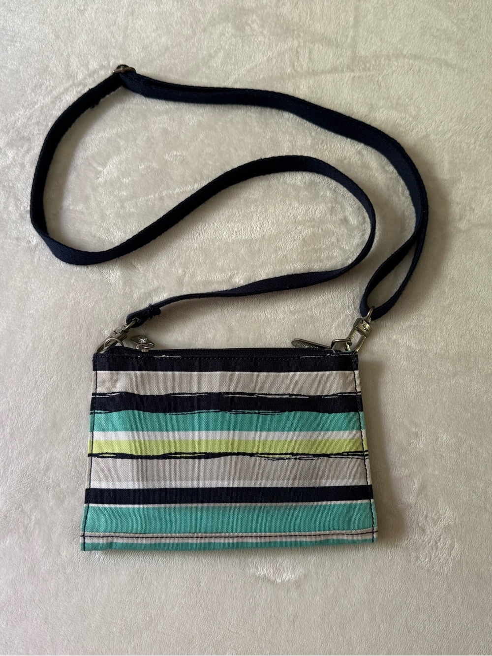 thirty-one Cross Town Wallet Crossbody in Sea Strope